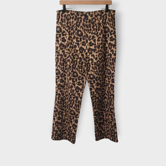 Reformation Marlon Leopard Print Crop Pants High Rise Straight Leg Sz 12 Mobwife - Picture 5 of 13